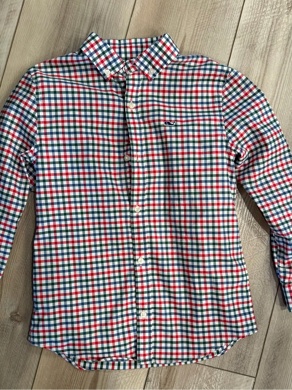 Vineyard Vines Boys Check Button-Down Shirt Size 7